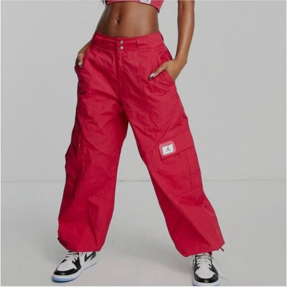 Jordan Essential Co-ord in Hibiscus Red Utility Cargo Pants Women’s Size Large - Picture 1 of 11